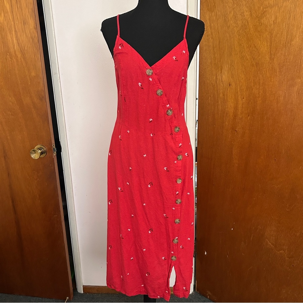 Universal Thread Red Floral Midi Dress